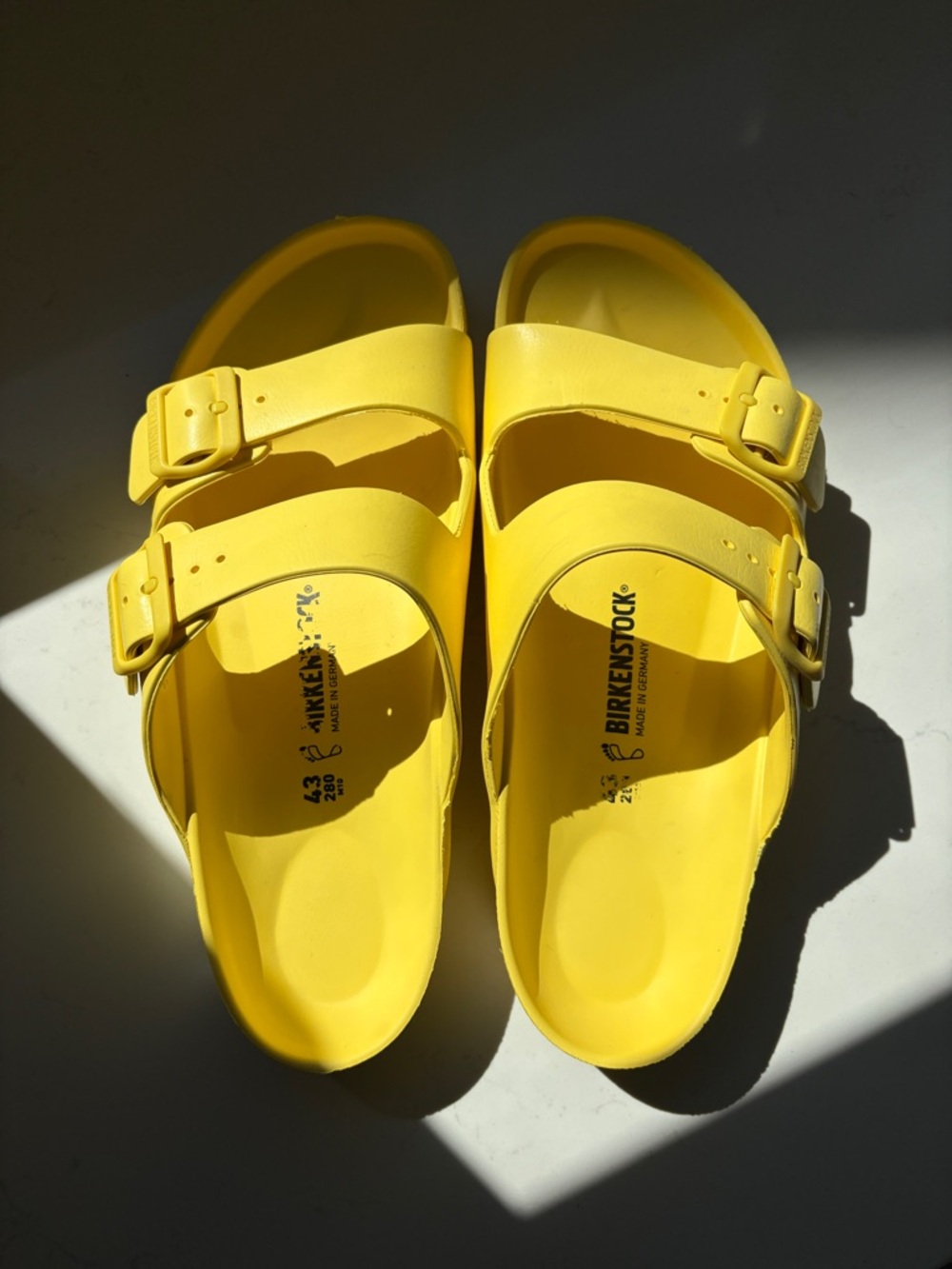 Birkenstock Yellow Arizona EVA Two-Strap Men’s Sandals